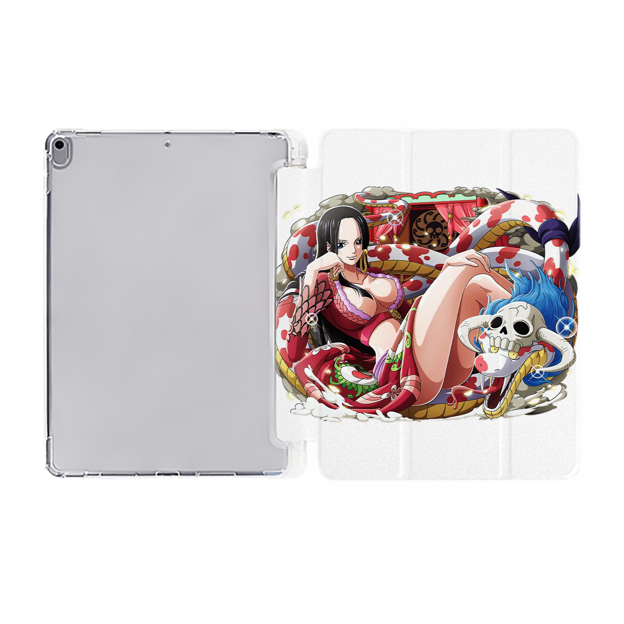 ワンピース ボア・ハンコック ONE PIECE Boa·Hancock IPad ケース ペン収納付き 三つ折りスタンド PUレザー×シリコン 対応機種9.5/10.5/10.9インチ